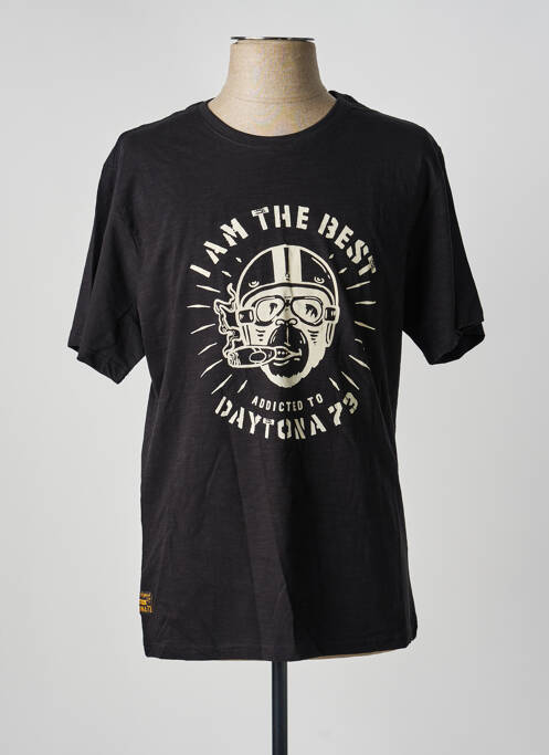 Tricou croială dreaptă mâneci scurte negru DAYTONA homme