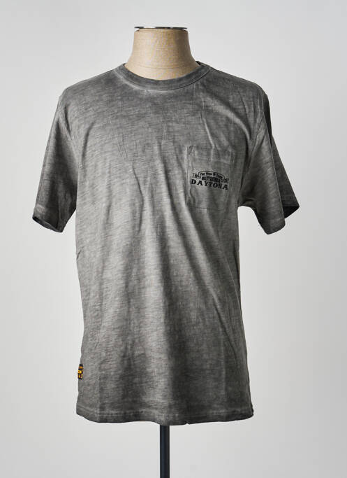 Tricou croială dreaptă mâneci scurte gri DAYTONA homme