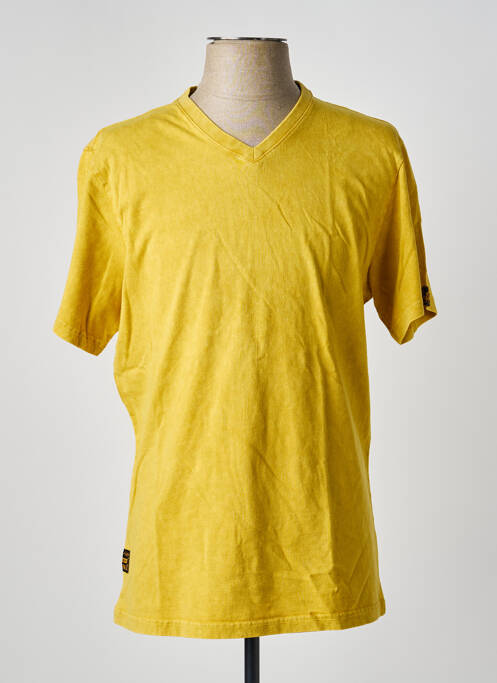 Tricou croială cambrată mâneci scurte galben DAYTONA homme