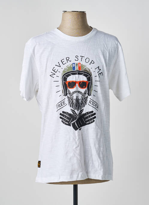 Tricou croială dreaptă mâneci scurte alb DAYTONA homme