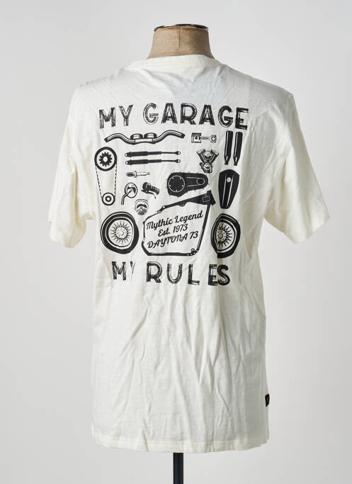 Tricou croială cambrată mâneci scurte alb DAYTONA homme
