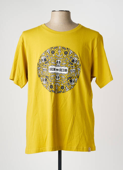 Tricou croială dreaptă mâneci scurte galben IRON AND RESIN homme