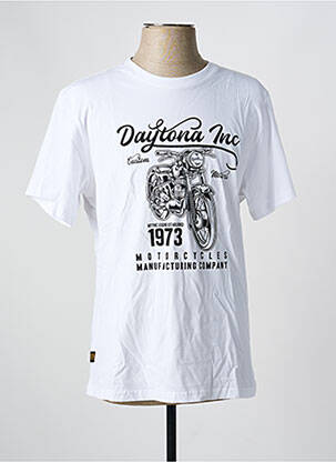 Tricou elasticitate mâneci scurte alb DAYTONA homme