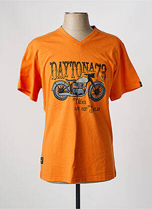 Tricou croială dreaptă mâneci scurte portocaliu DAYTONA homme