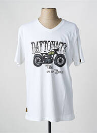 Tricou croială dreaptă mâneci scurte alb DAYTONA bărbat