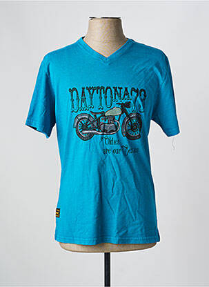Tricou croială dreaptă mâneci scurte albastru DAYTONA bărbat