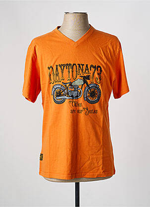 Tricou croială dreaptă mâneci scurte portocalie DAYTONA bărbat
