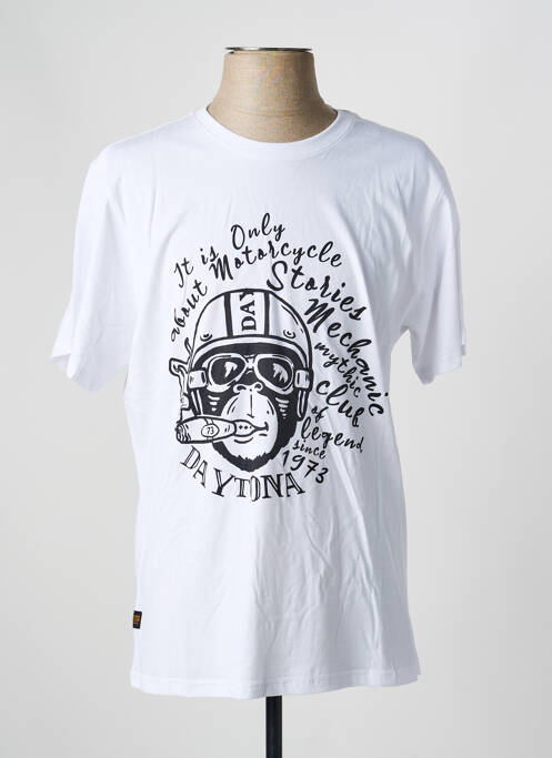 Tricou elasticitate mâneci scurte alb DAYTONA homme