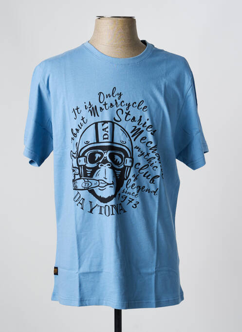 Tricou elasticitate mâneci scurte albastru DAYTONA homme
