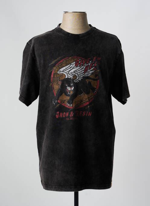 Tricou elasticitate mâneci scurte negru IRON AND RESIN homme