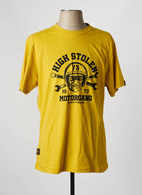 Tricou croială dreaptă mâneci scurte galben DAYTONA homme