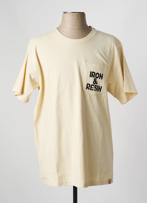 Tricou elasticitate mâneci scurte bej IRON AND RESIN homme