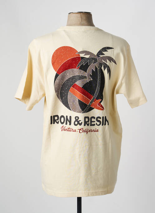Tricou elasticitate mâneci scurte bej IRON AND RESIN homme