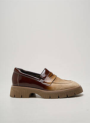 Mocasini material neted toc de 4 la 6 cm maro SOFTWAVES femeie