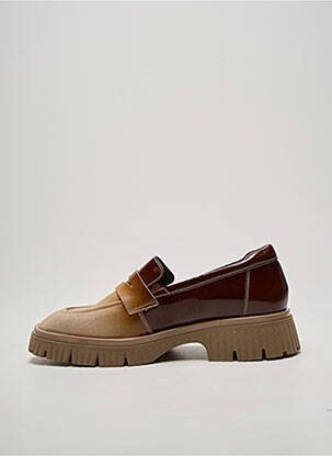 Mocasini material neted toc de 4 la 6 cm maro SOFTWAVES femeie