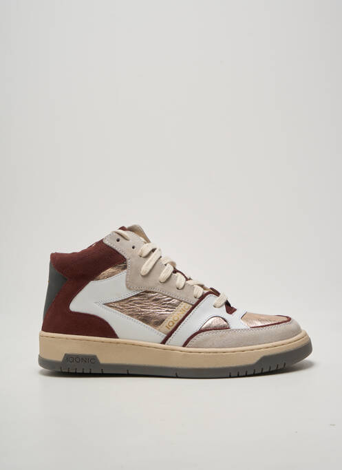 Adidași nubuc toc plat până la 3 cm auriu IQÔNIC femme