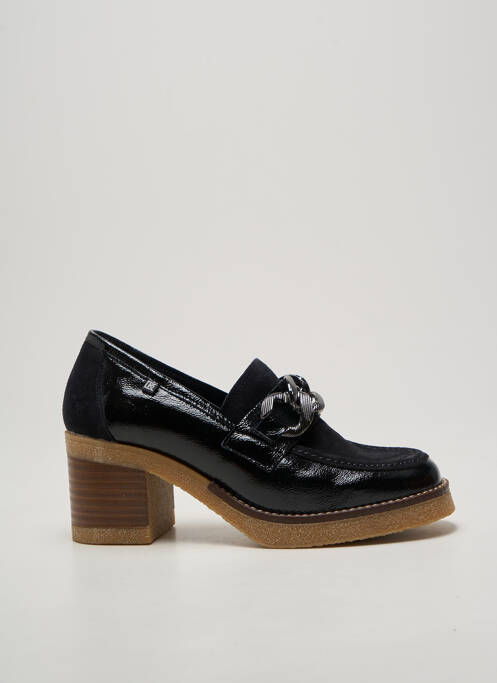 Mocasini efect șifonat toc de 7 la 9 cm negru DORKING femme