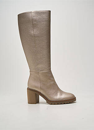 Cizme țesătură satinată toc de 7 la 9 cm auriu SOFTWAVES femme