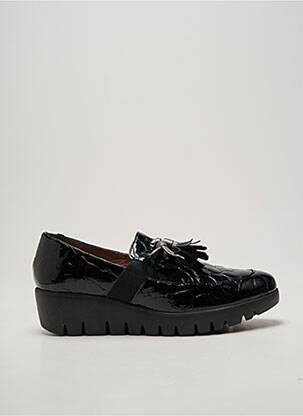 Mocasini țesătură lăcuită toc de 4 la 6 cm negru WONDERS femeie