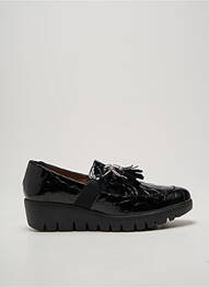 Mocasini țesătură lăcuită toc de 4 la 6 cm negru WONDERS femme