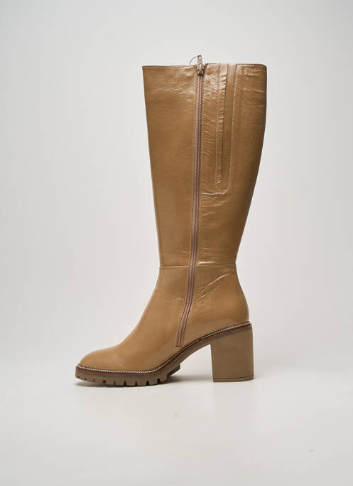 Cizme toc pătrat toc de 7 la 9 cm bej SOFTWAVES femme