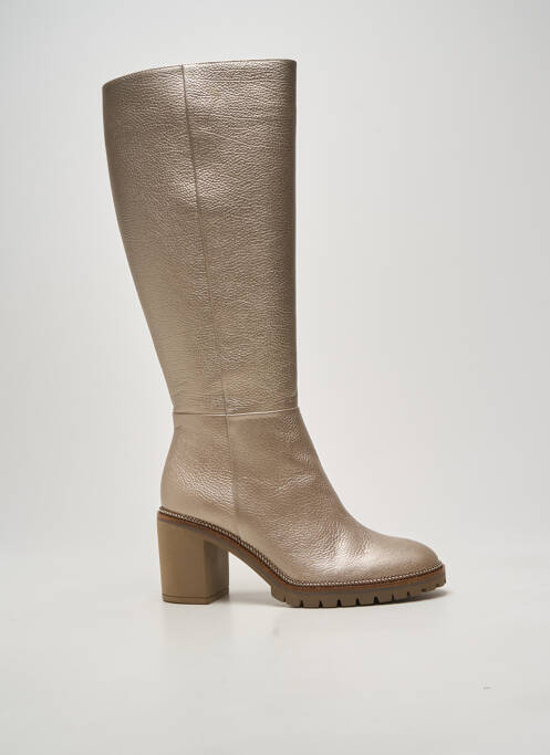 Cizme țesătură satinată toc de 7 la 9 cm auriu SOFTWAVES femme