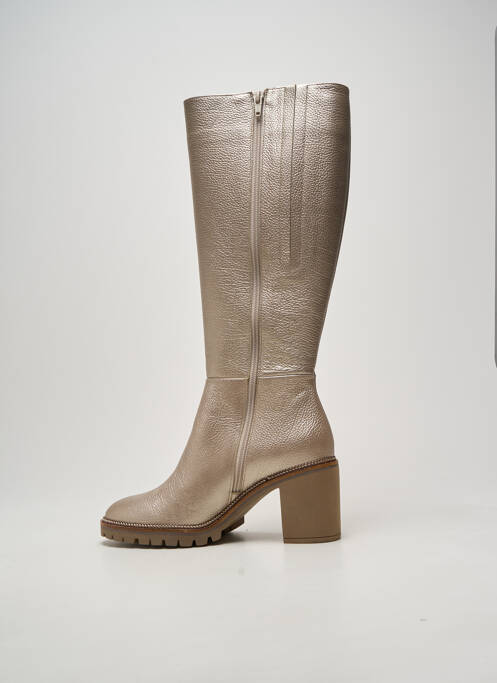 Cizme țesătură satinată toc de 7 la 9 cm auriu SOFTWAVES femme