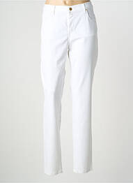 Pantalon slim țesătură poplin mărime normală alb LCDN femme