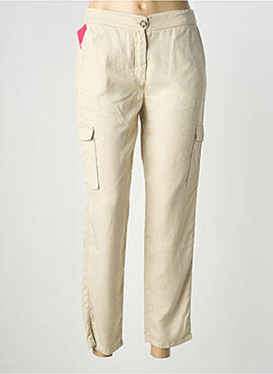 Pantalon cargo talie elastică mărime normală bej LCDN femme