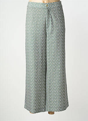 Pantalon 7/8 închidere cu fermoar sub clapetă cu nasturi verde LCDN femme