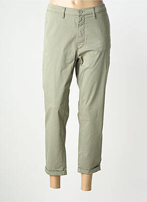 Pantalon chino țesătură poplin mărime normală verde LCDN femme