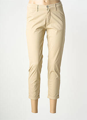 Pantalon chino țesătură poplin mărime normală bej LCDN femeie