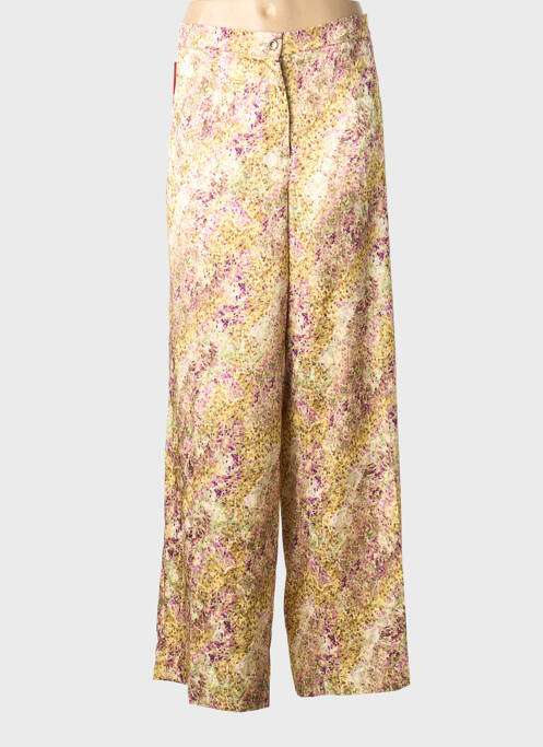 Pantalon larg închidere cu fermoar sub clapetă cu nasturi mărime normală galben LCDN femme