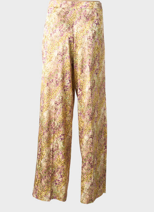 Pantalon larg închidere cu fermoar sub clapetă cu nasturi mărime normală galben LCDN femme