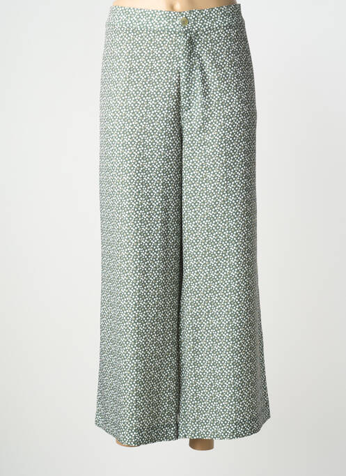 Pantalon 7/8 închidere cu fermoar sub clapetă cu nasturi verde LCDN femme