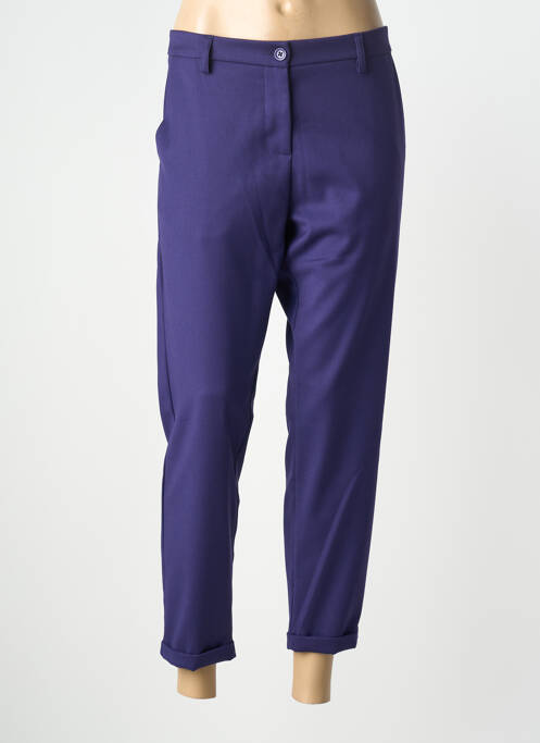 Pantalon chino talie cu cleme mărime normală violet IMPERIAL femme