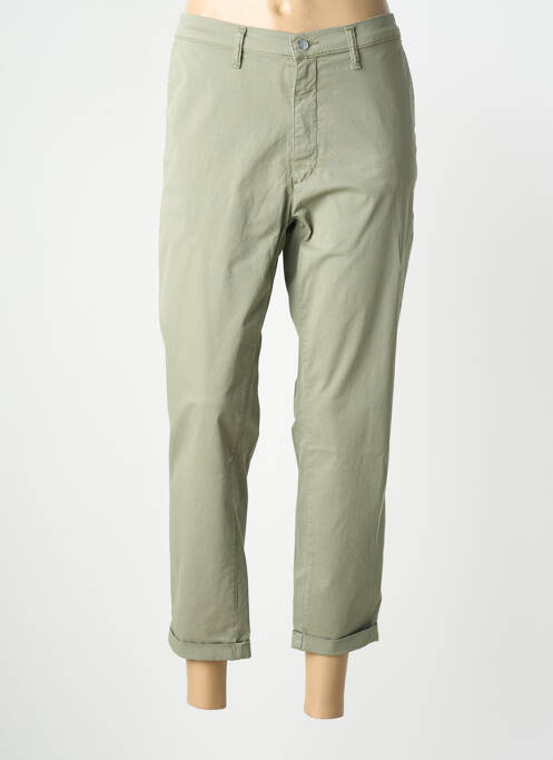 Pantalon chino țesătură poplin mărime normală verde LCDN femme