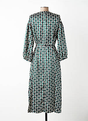 Rochie midi imprimeu fantezie mâneci lungi verde GERARD DAREL femeie