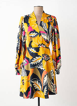 Rochie scurtă mâneci lungi mâneci lungi galben MOLLY BRACKEN femeie