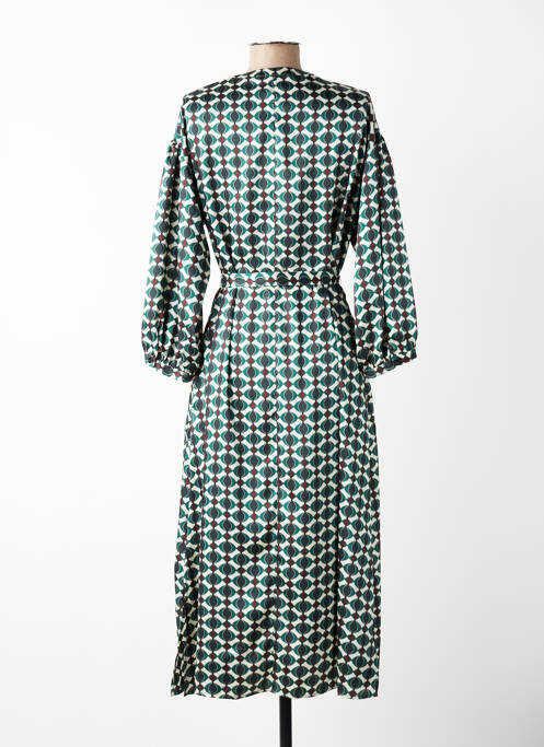 Rochie midi imprimeu fantezie mâneci lungi verde GERARD DAREL femme