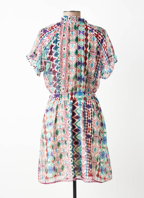 Rochie scurtă croială evazată mâneci scurte verde MOLLY BRACKEN femme