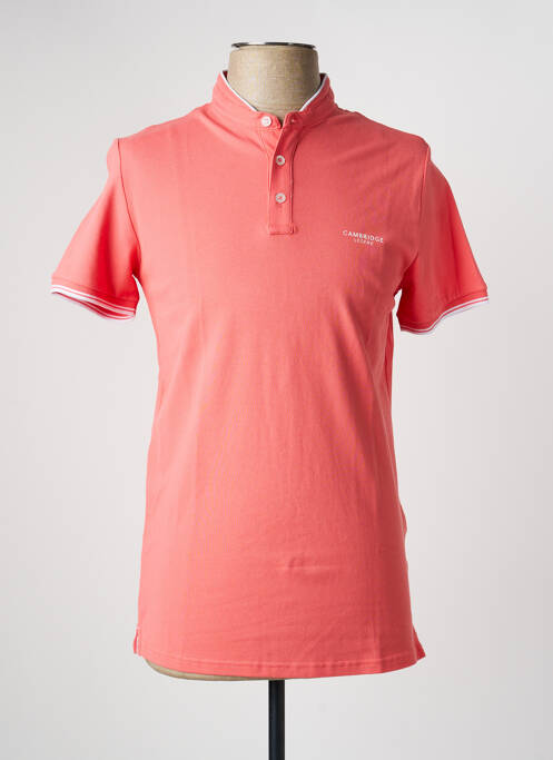 Polo elasticitate mâneci scurte roz CAMBRIDGE homme