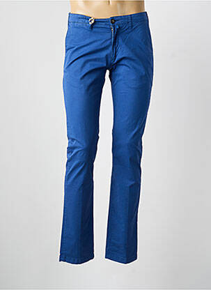 Pantalon chino țesătură poplin mărime normală albastru MCLASSICS bărbat