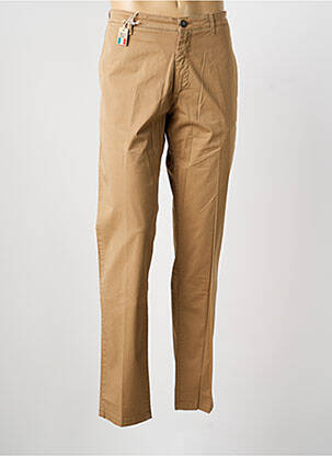 Pantalon chino țesătură poplin mărime normală maro MCLASSICS bărbat