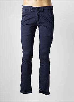 Pantalon chino țesătură poplin mărime normală albastru LE TEMPS DES CERISES bărbat