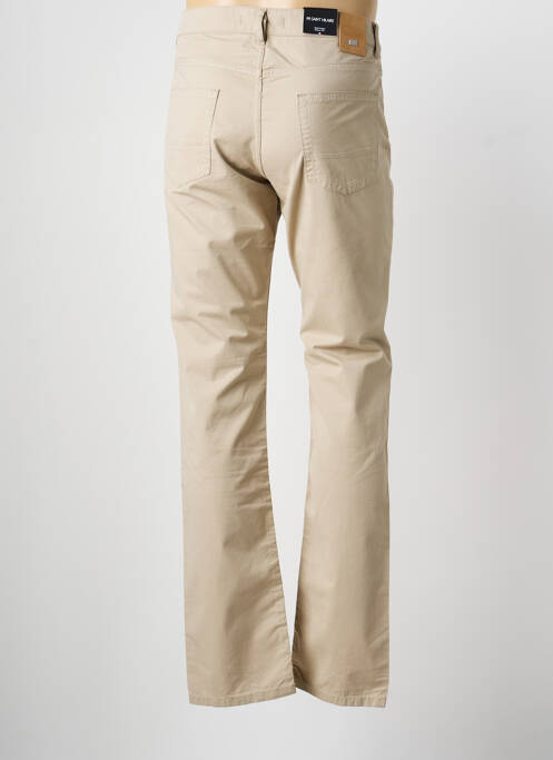 Pantalon slim țesătură poplin mărime normală bej SAINT HILAIRE homme