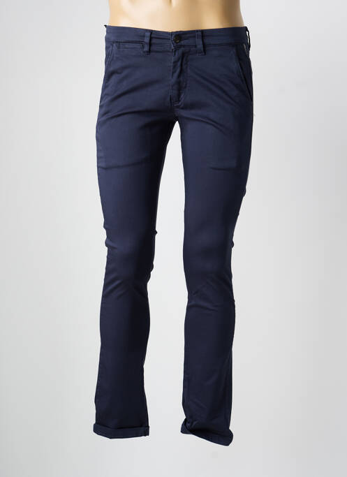 Pantalon chino țesătură poplin mărime normală albastru LE TEMPS DES CERISES homme