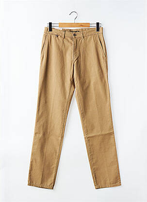 Pantalon chino țesătură poplin mărime normală maro LCDN homme