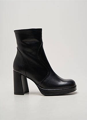 Botine/ghete țesătură satinată toc de 7 la 9 cm negru WONDERS femeie