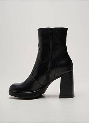 Botine/ghete țesătură satinată toc de 7 la 9 cm negru WONDERS femeie